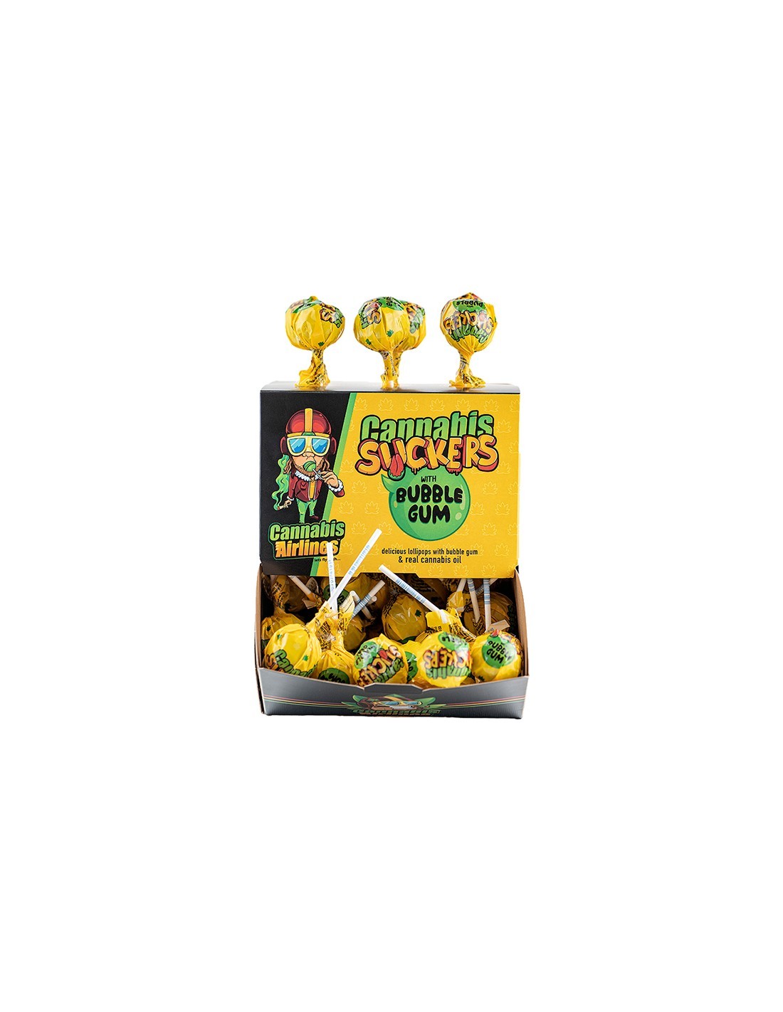 LolliPops Cannabis Suckers con Chicle 25gr (Cannabis Airlines) 0