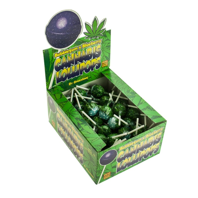 Caramelos LolliPops de Marihuana con chicle Blueberry 0