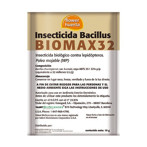 Insecticida Biológico Biomax 32 (Bacillus) 10 gr (FLOWER) 0