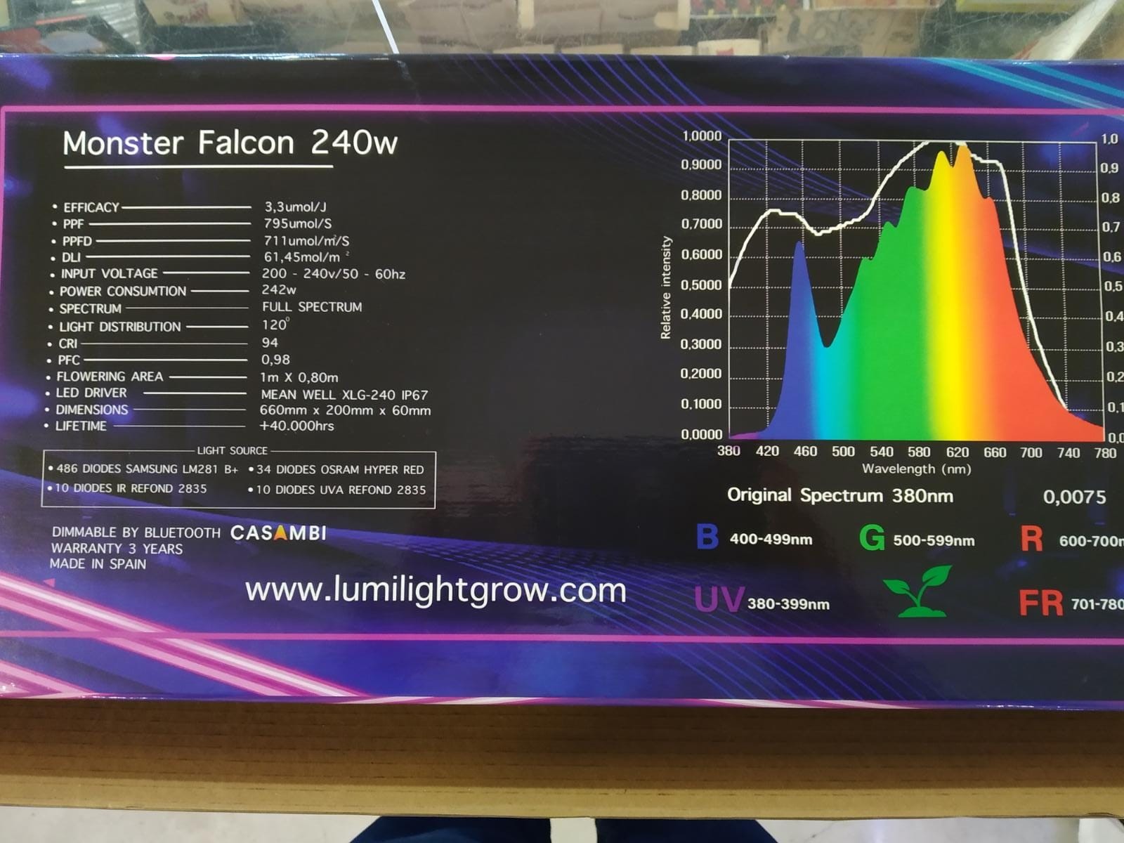 LUMINARIA LED FALCON 240W 3.3 REGULABLE POR BLUETOOH LUMILIGHT 5