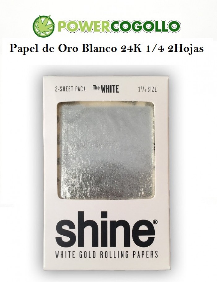 Papel de Oro Blanco 24K 1/4 2 Hojas