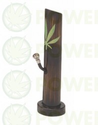 Bong Bambú Hoja de Marihuana de 29cm