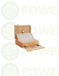 Caja 00 Box Curado (Madera Cedro) Mediana  La 00BOX es una caja de cedro para curar la marihuana con una malla en el fondo para filtrar la glándula, y con un cajón inferior donde puede recogerse con facilidad.  El cedro es la mejor madera noble para curar