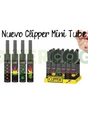 Mechero Clipper Mini Tube Leaves