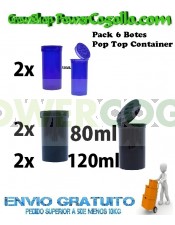 Pack 6 Botes Pop Top Container 